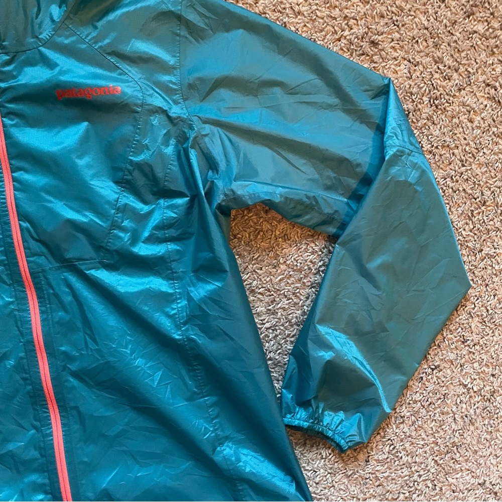 Patagonia Jacket Womens Medium Blue Hooded Windbreaker Full Zip Outdoor Polyamid - Picture 5 of 16